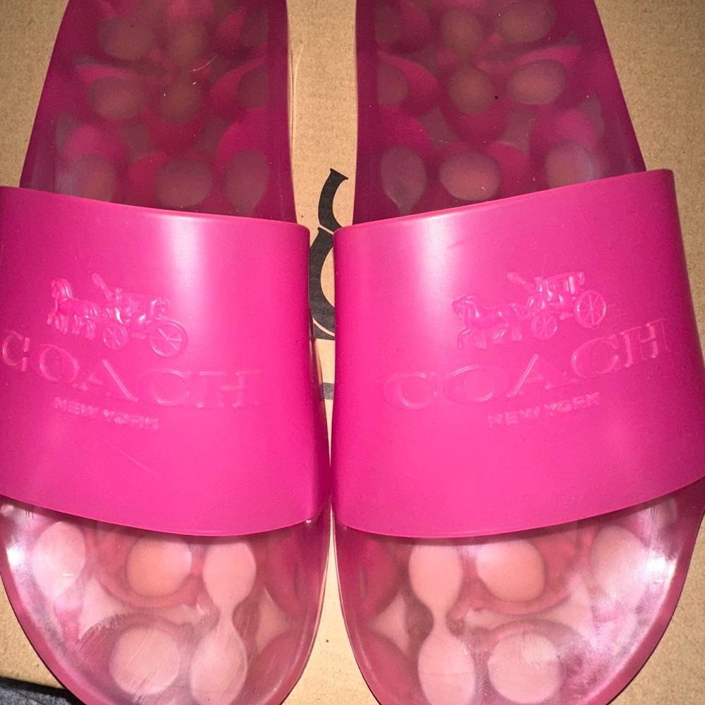 Coach Women's Vibrant Pink Slide Sandals